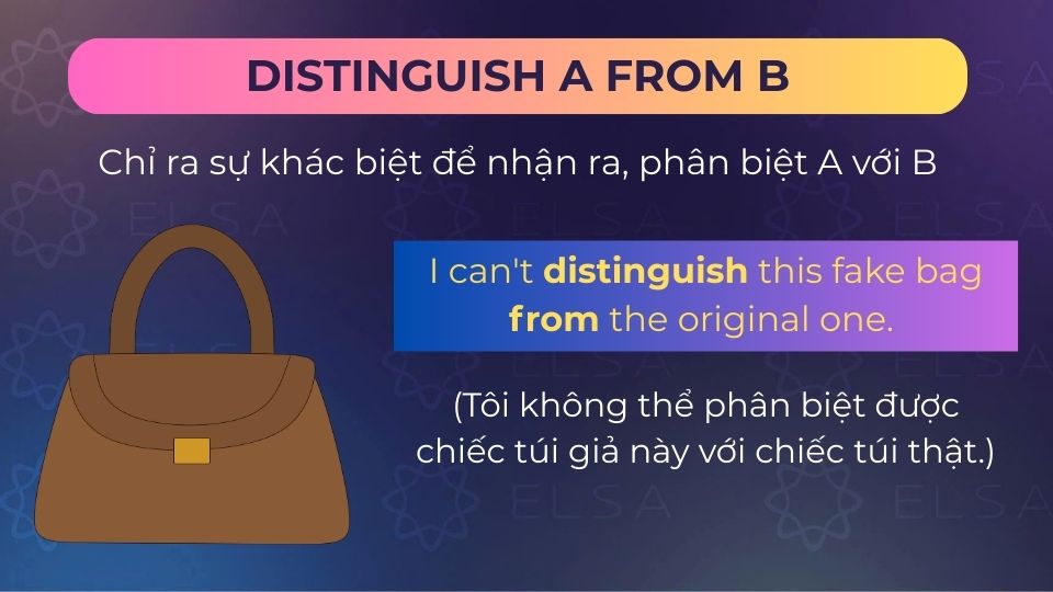 Câu ví dụ distinguish from