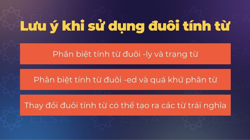 Những lưu ý khi sử dụng đuôi tính từ Những lưu ý khi sử dụng đuôi tính từ