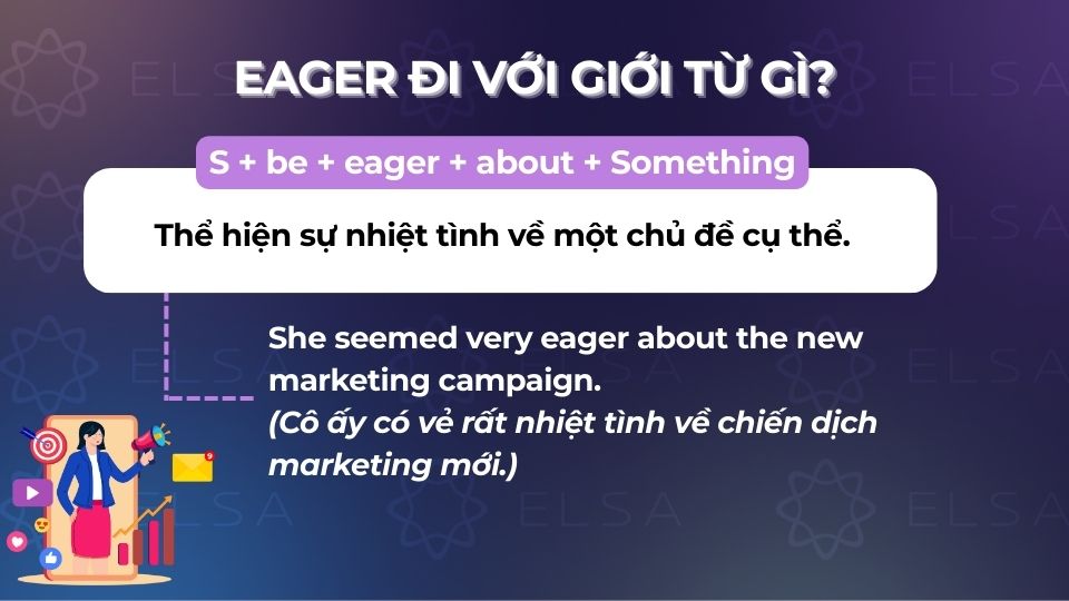 Cấu trúc eager đi với giới từ about
