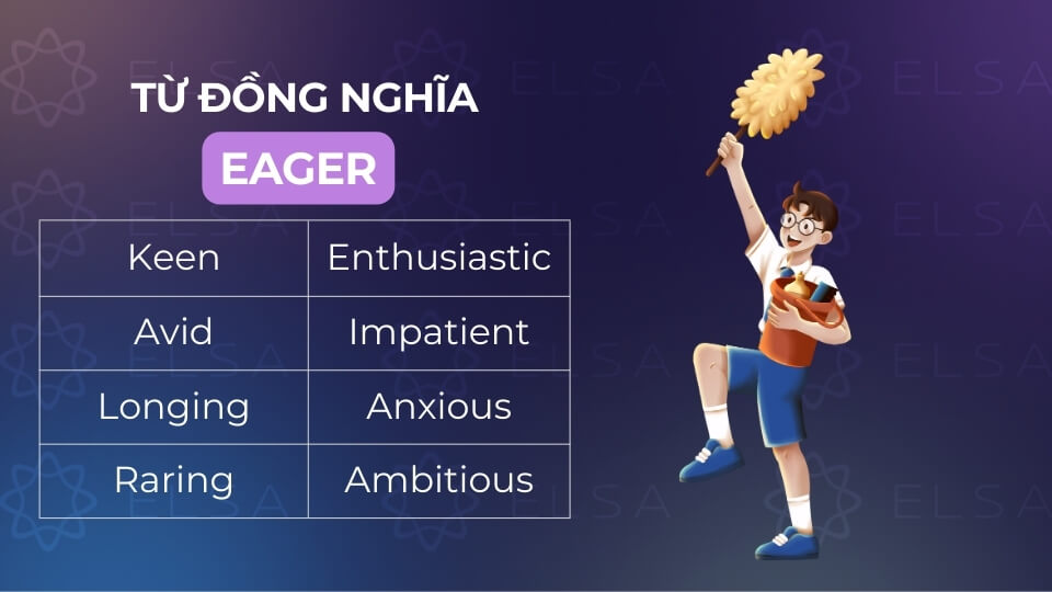 Các từ đồng nghĩa với eager phổ biến