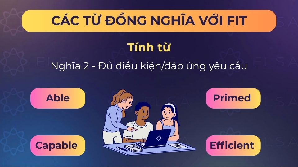 Một số từ đồng nghĩa với fit (tính từ) - nghĩa 2