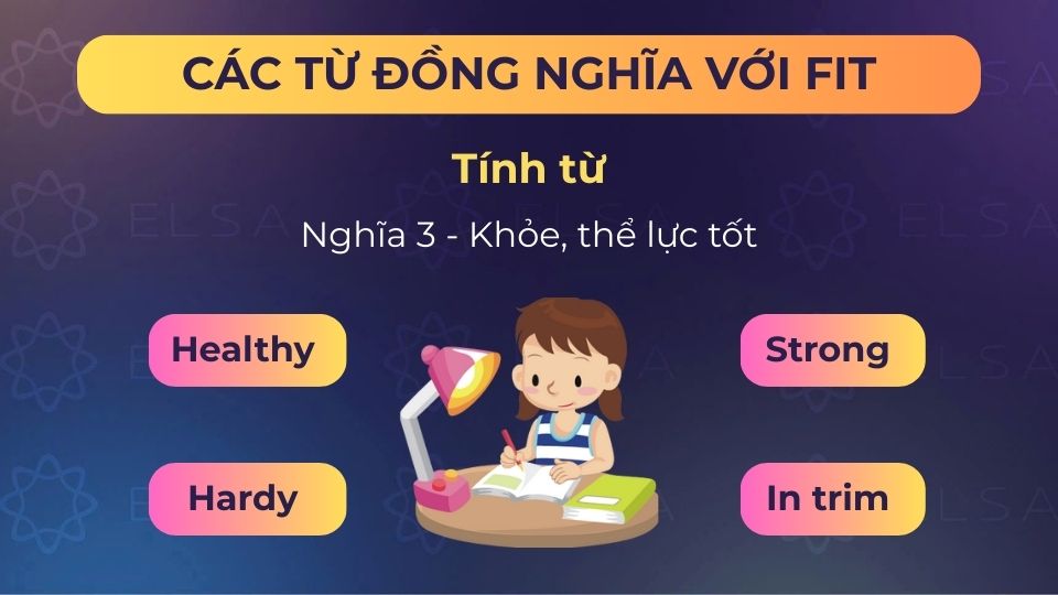 Một số từ đồng nghĩa với fit (tính từ) - nghĩa 3