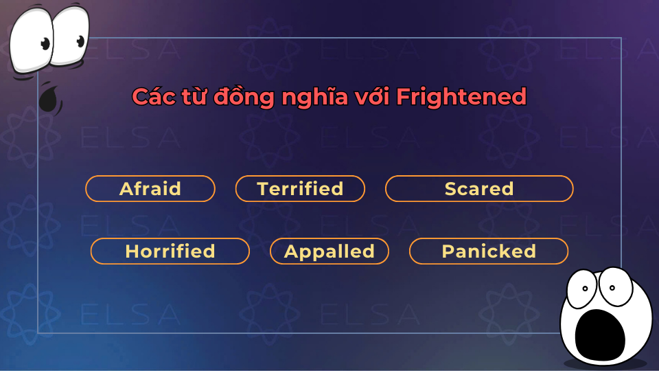 Một số từ đồng nghĩa với frightened