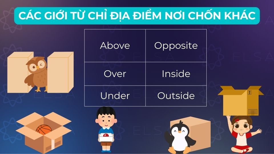 Ngoài bộ ba in, on, at quen thuộc, tiếng Anh còn có rất nhiều giới từ chỉ địa điểm khác