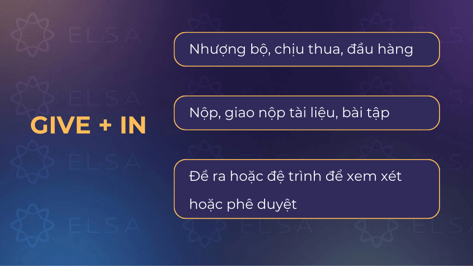 Ý nghĩa của give in