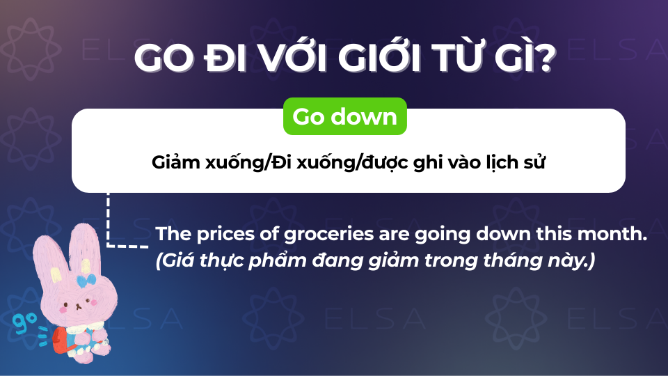 Cấu trúc go đi với giới từ down