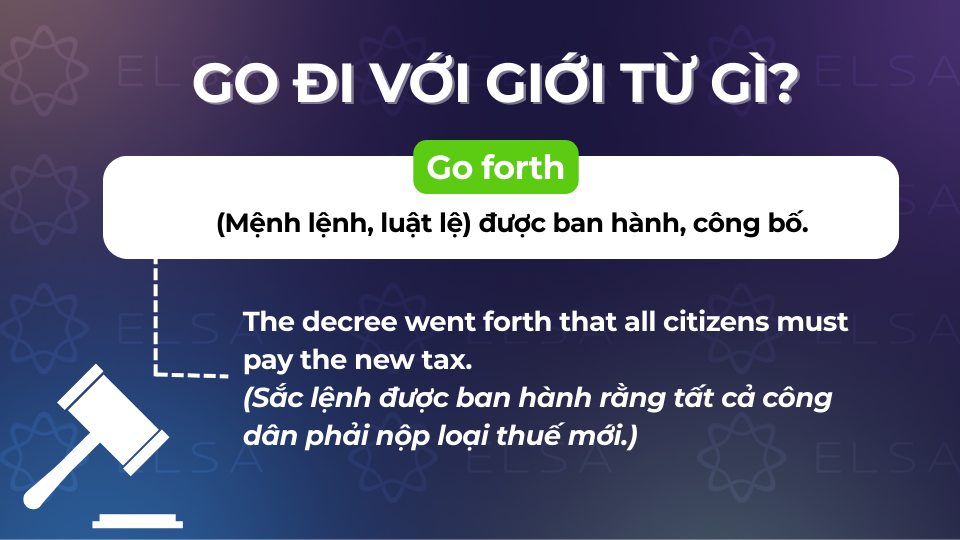 Cấu trúc go đi với giới từ forth