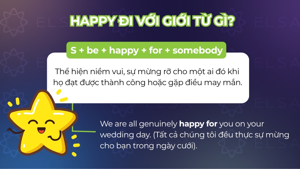 Cấu trúc happy đi với giới từ for