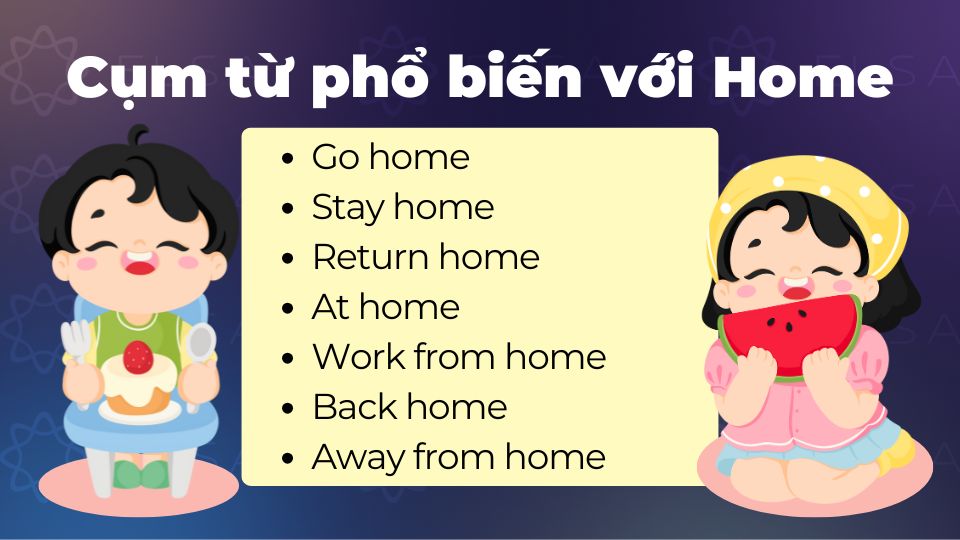 Các cụm từ phổ biến với Home Các cụm từ phổ biến với home