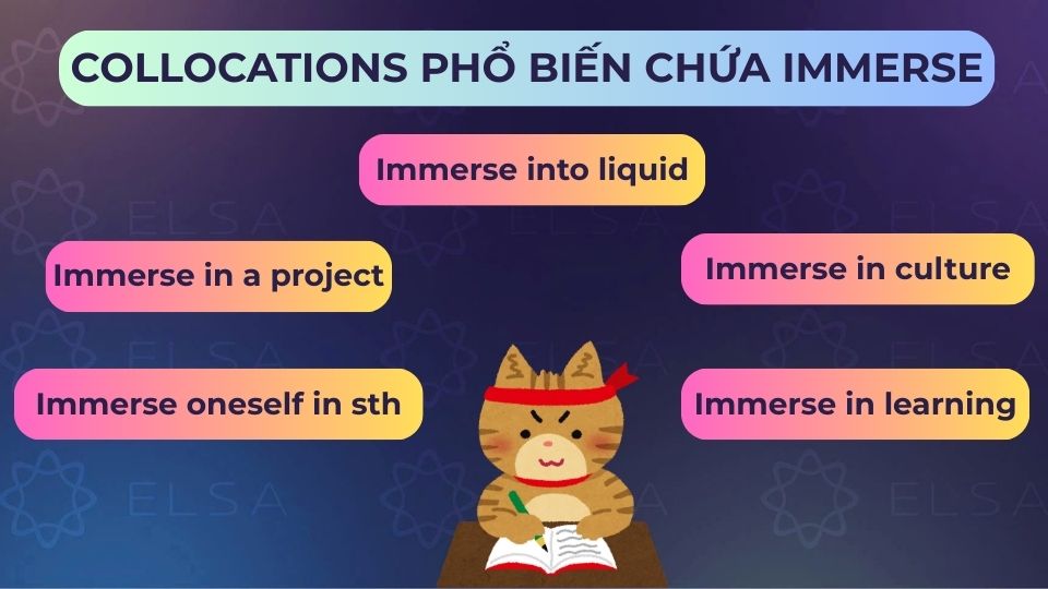 Một số collocations phổ biến chứa immerse