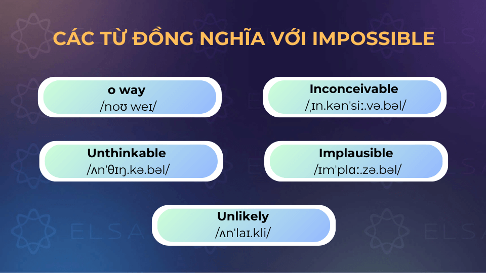 Các từ đồng nghĩa với impossible