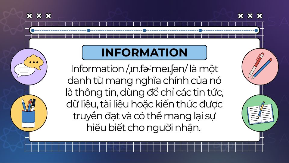 Định nghĩa Information là gì trong tiếng Anh
