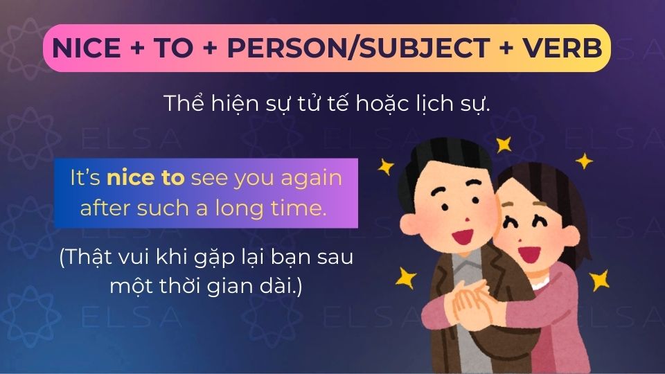 Câu ví dụ dùng nice to