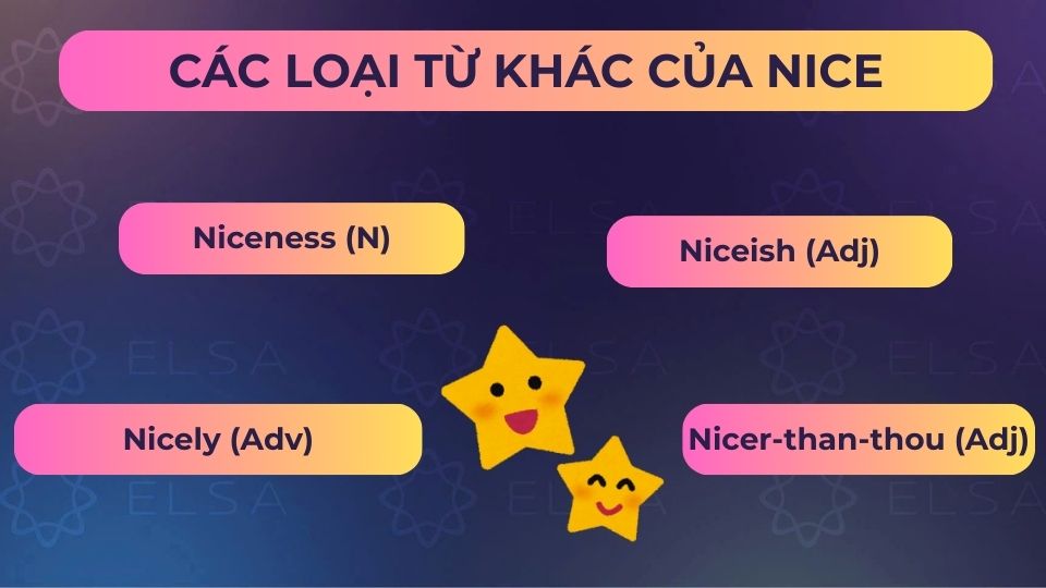 Một số loại từ khác của nice