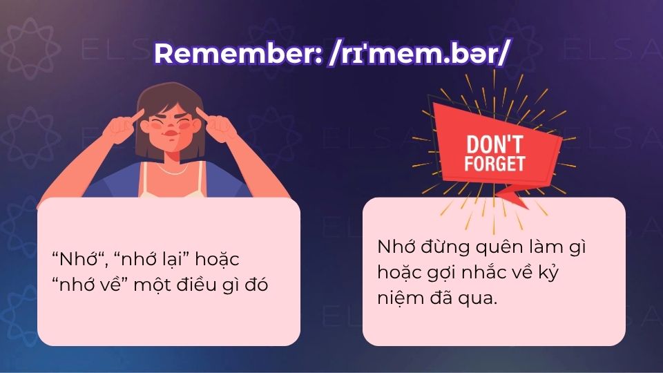 Remember trong tiếng Anh là gì?
