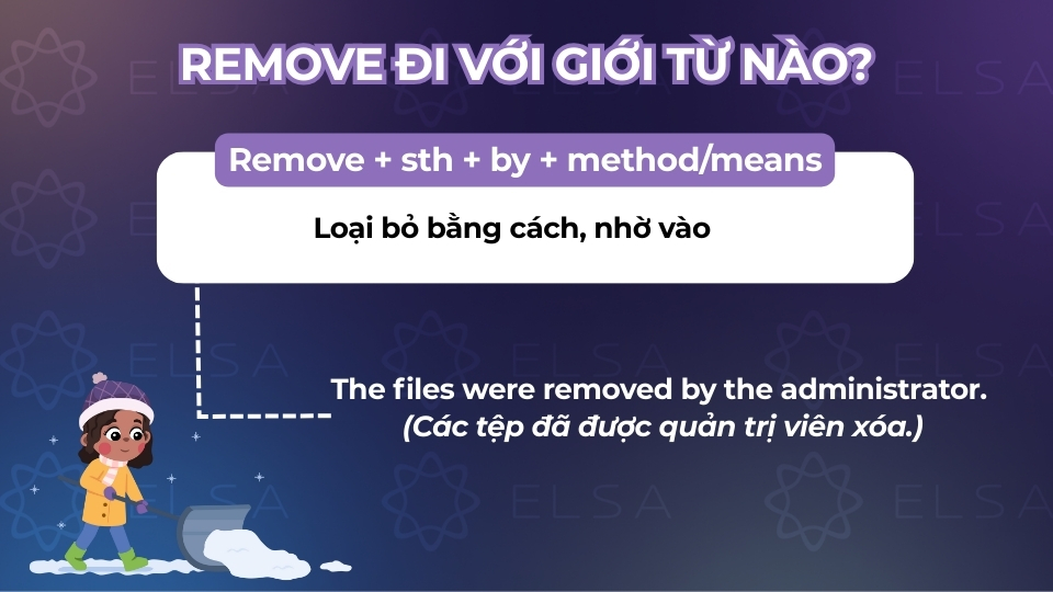 Cấu trúc remove đi với giới từ by Cấu trúc remove đi với giới từ by