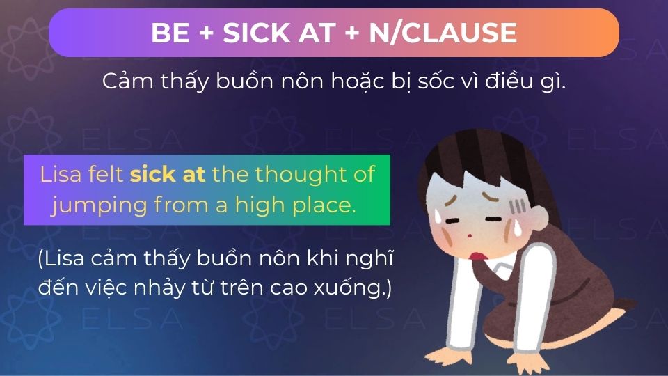 Câu ví dụ sick at