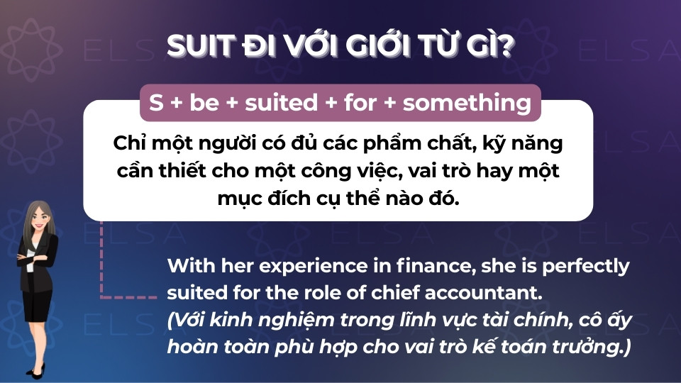 Cấu trúc suit đi với giới từ for Cấu trúc suit đi với giới từ for