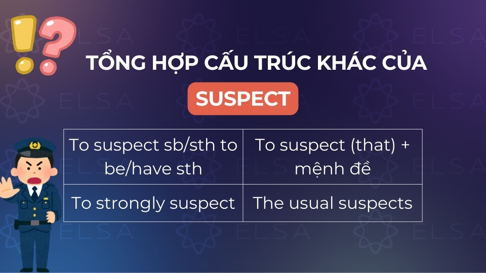 Tổng hợp các cấu trúc khác của suspect
