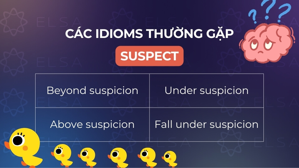 Tổng hợp các Idioms thường gặp với suspect