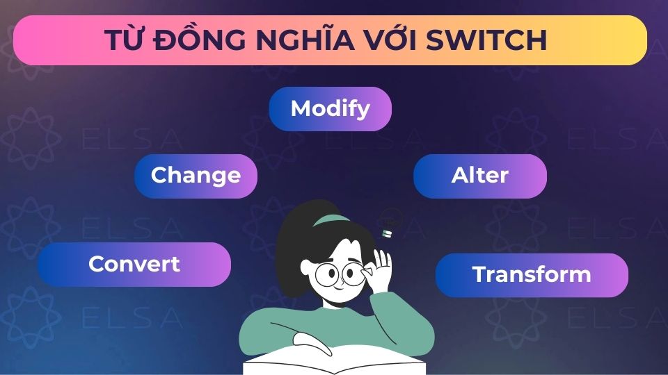Một số từ đồng nghĩa với switch