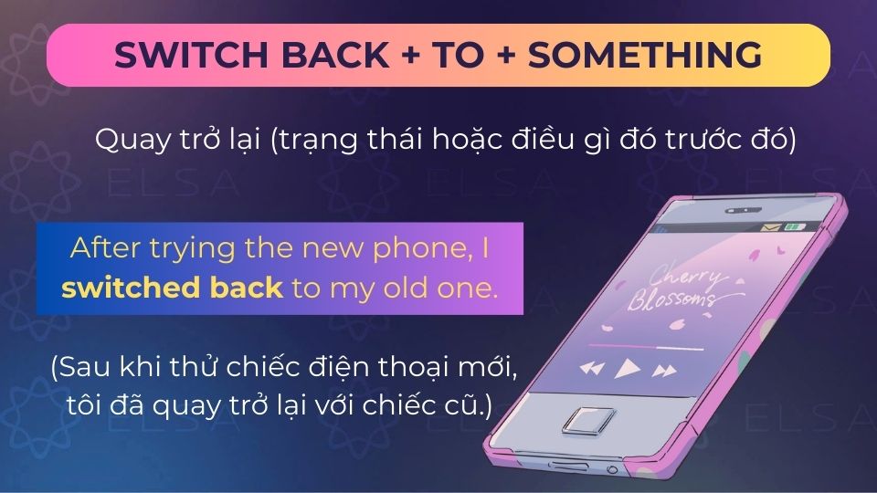 Câu ví dụ switch back