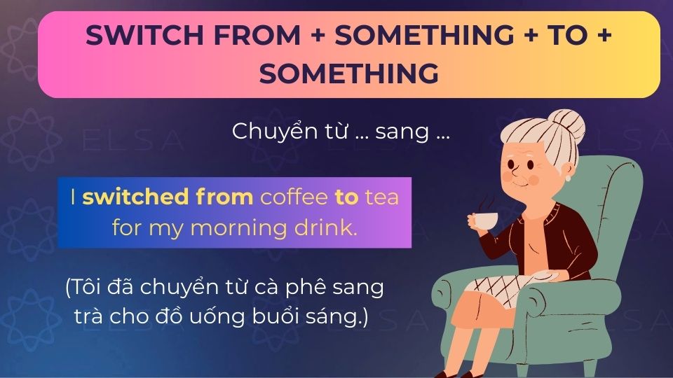 Câu ví dụ switch from...to