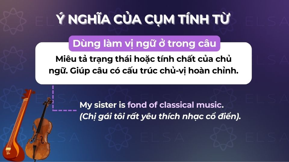 Cụm tính từ dùng làm vị ngữ ở trong câu 