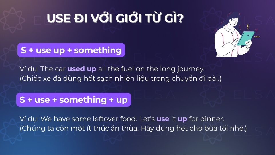 Cấu trúc use đi với giới từ up Cấu trúc use đi với giới từ up