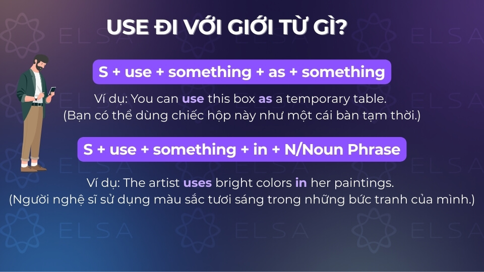 Cấu trúc động từ use đi với giới từ as và in Cấu trúc động từ use đi với giới từ as và in