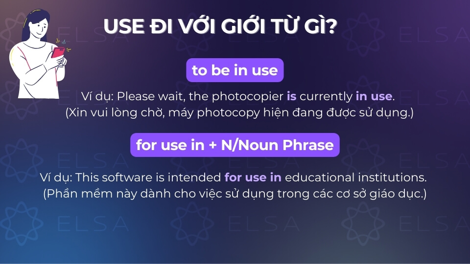 Cấu trúc use đi với giới từ in Cấu trúc use đi với giới từ in