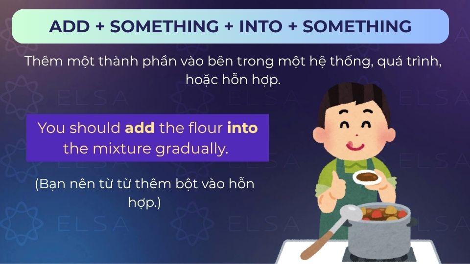 Câu ví dụ add into