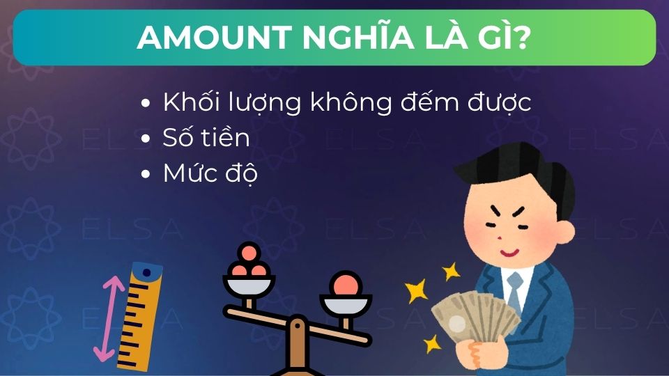 Amount có nghĩa là khối lượng