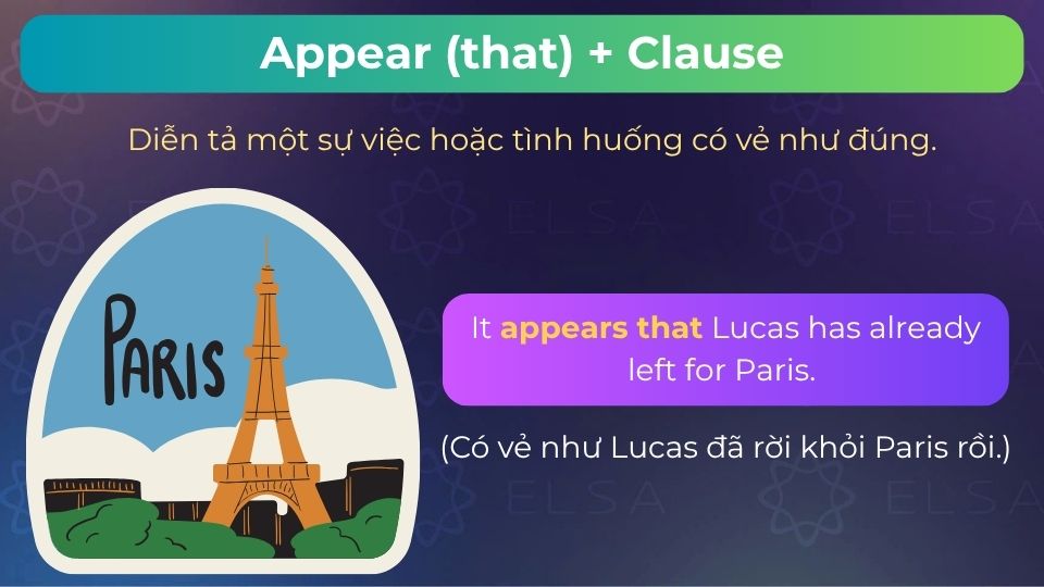 Câu ví dụ cấu trúc appear (that) + Clause