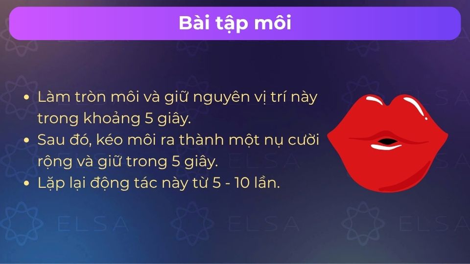 Bài tập môi giúp làm mềm các cơ môi