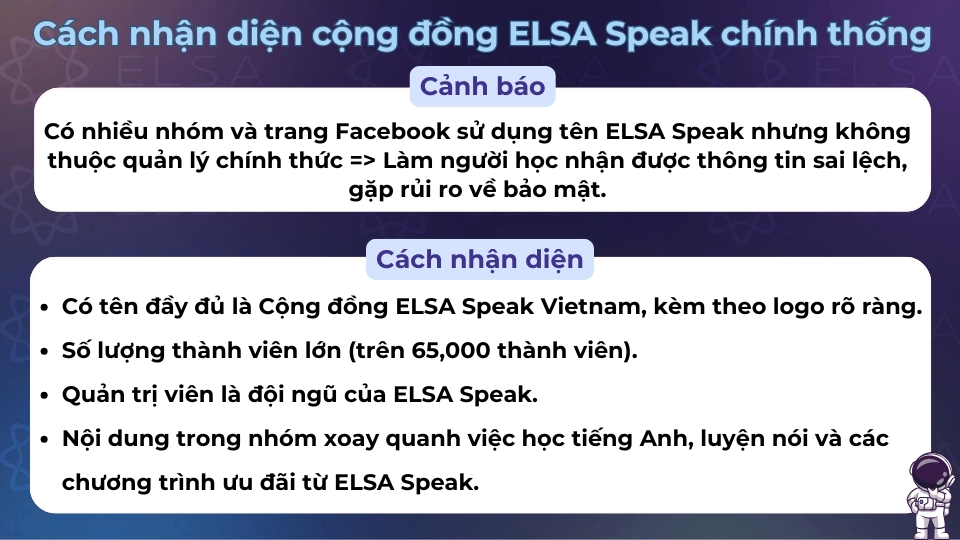 Nhận diện tên, logo,... để tránh nhầm lẫn giữa cộng đồng chính thức và các nhóm khác Nhận diện tên, logo,... để tránh nhầm lẫn giữa cộng đồng chính thức và các nhóm khác
