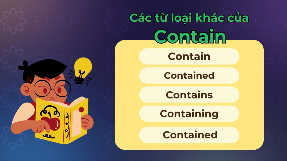 Các loại từ khác của contain Các loại từ khác của contain