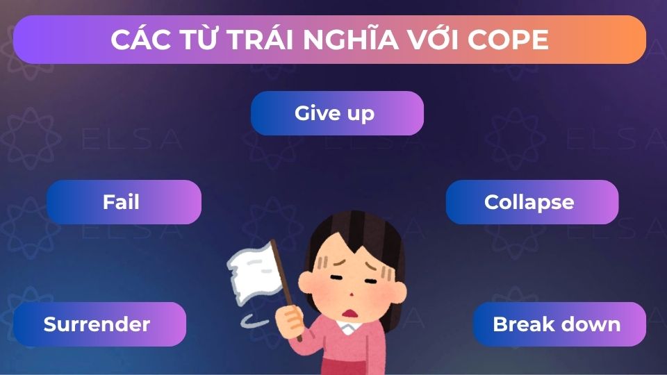 Một số từ trái nghĩa với cope