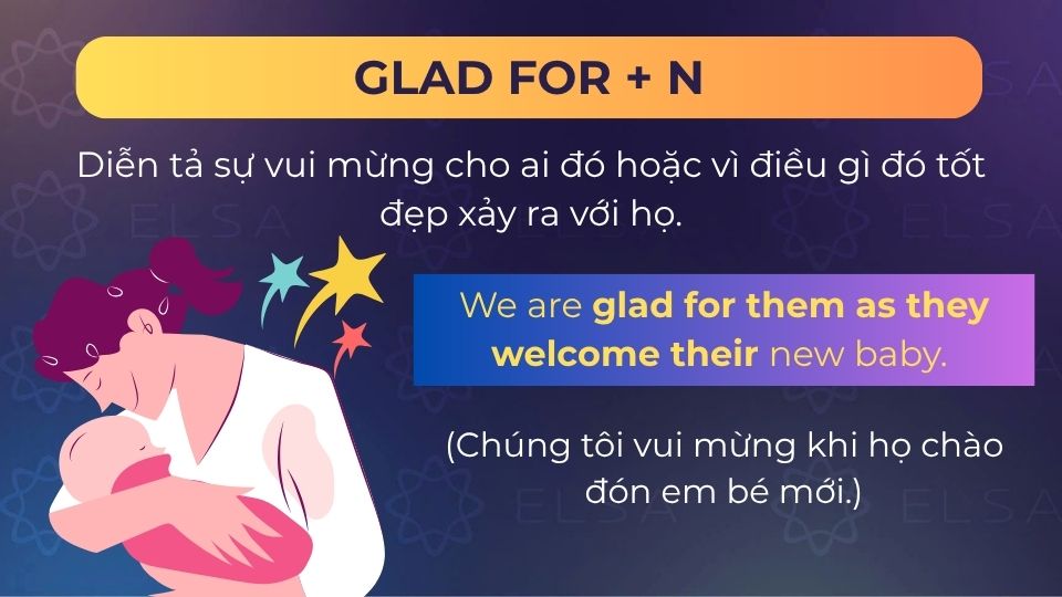 Câu ví dụ glad for