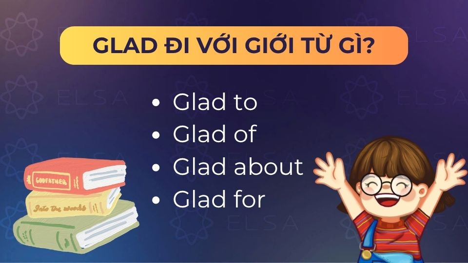 Các giới từ đi cùng glad