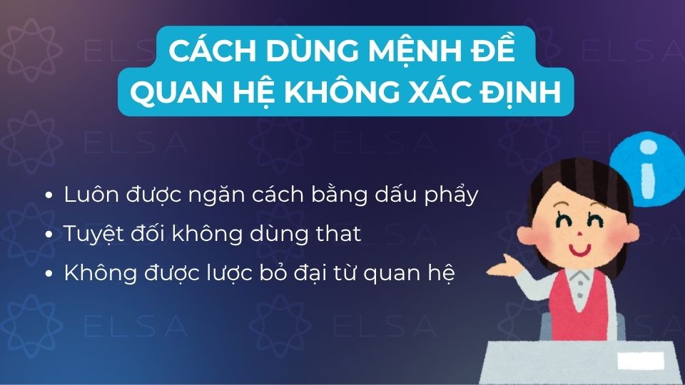 Cách dùng mệnh đề quan hệ không xác định
