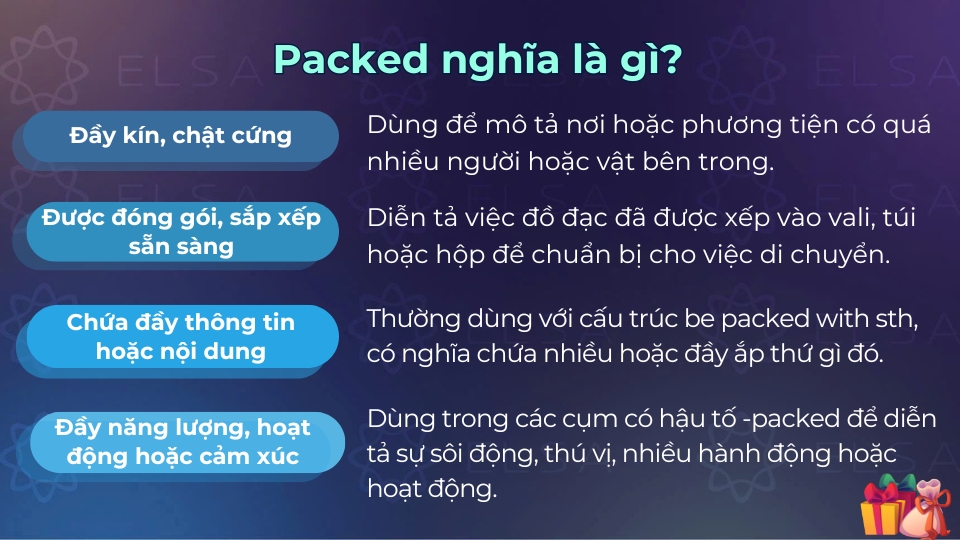 Các ý nghĩa của packed
