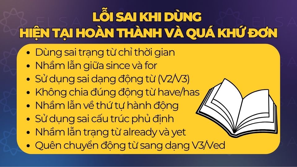 Các lỗi sai thường gặp khi dùng Hiện tại hoàn thành và Quá khứ đơn
