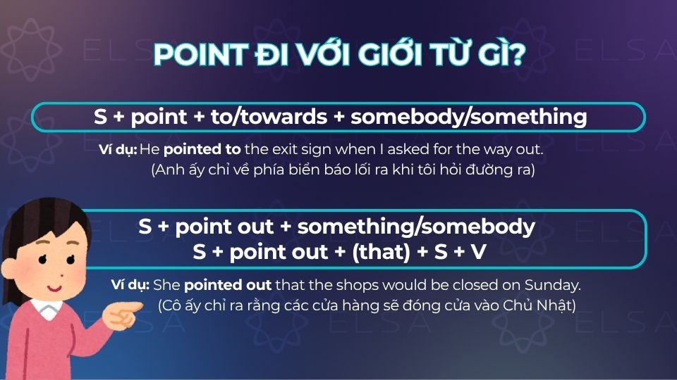 Cấu trúc câu point đi với giới từ to và out Cấu trúc câu point đi với giới từ to và out