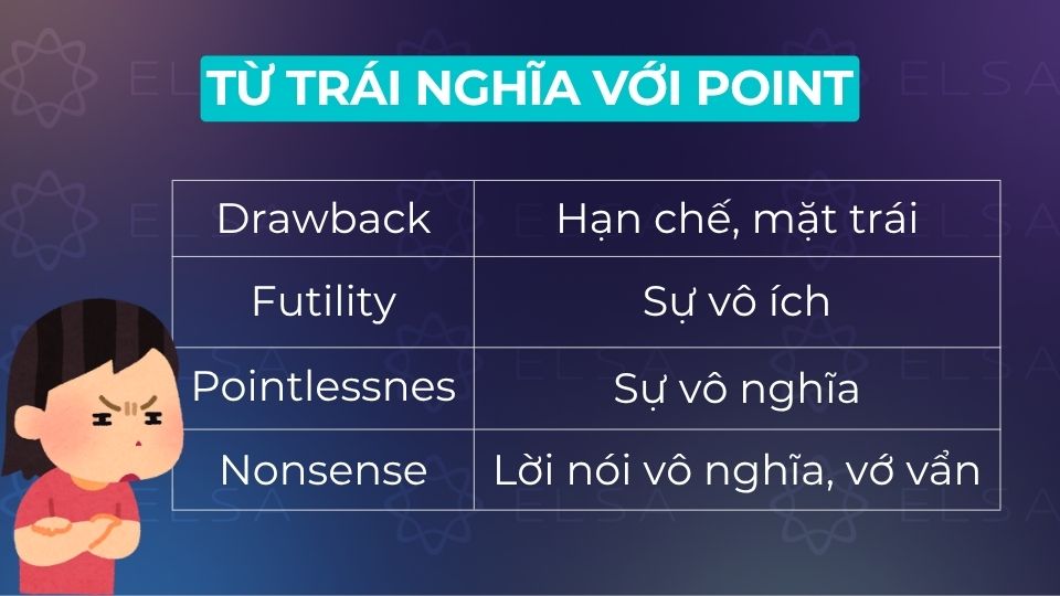 Những từ trái nghĩa với point Những từ trái nghĩa với point