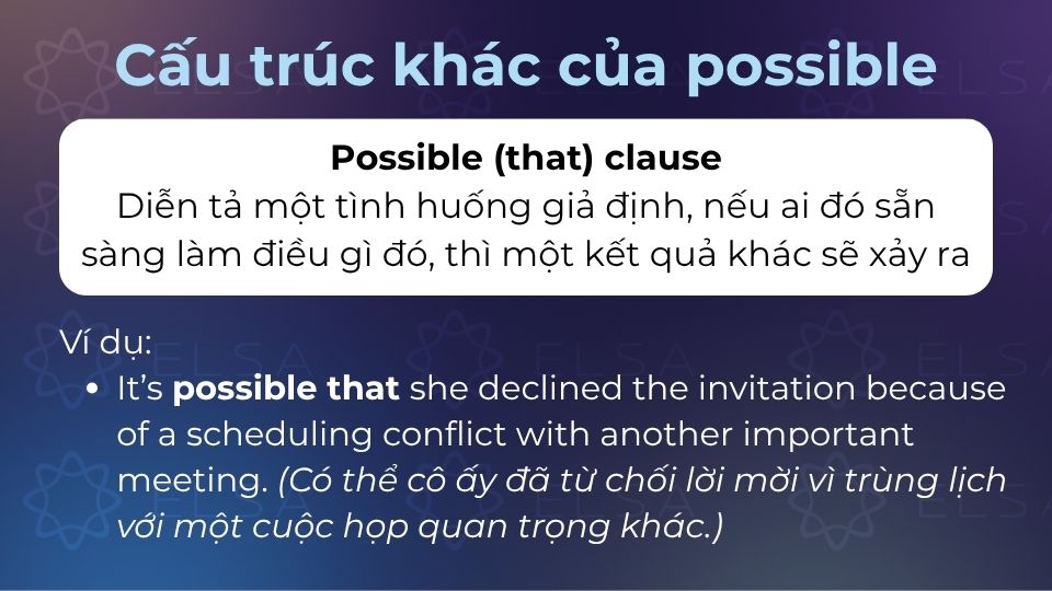 Cấu trúc này diễn tả một tình huống hoặc sự việc có khả năng xảy ra hoặc được thực hiện Cấu trúc này diễn tả một tình huống hoặc sự việc có khả năng xảy ra hoặc được thực hiện