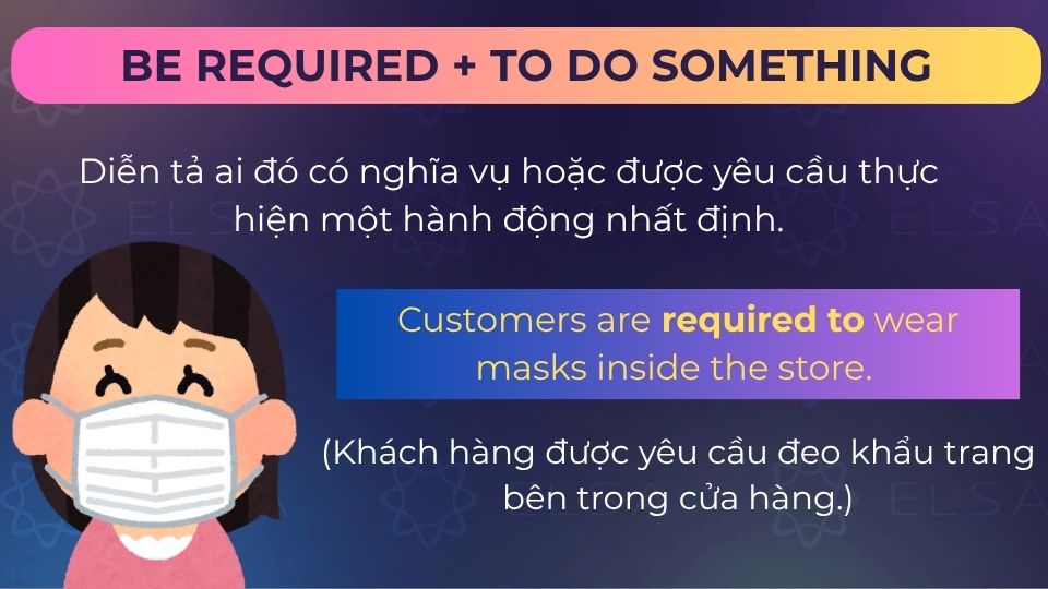 Câu ví dụ be required + to do something