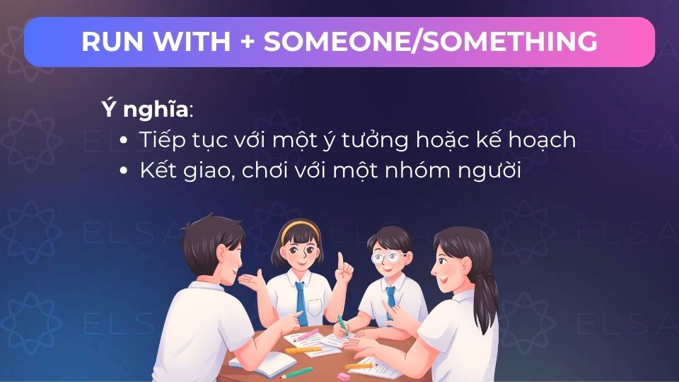 Các nghĩa của run with