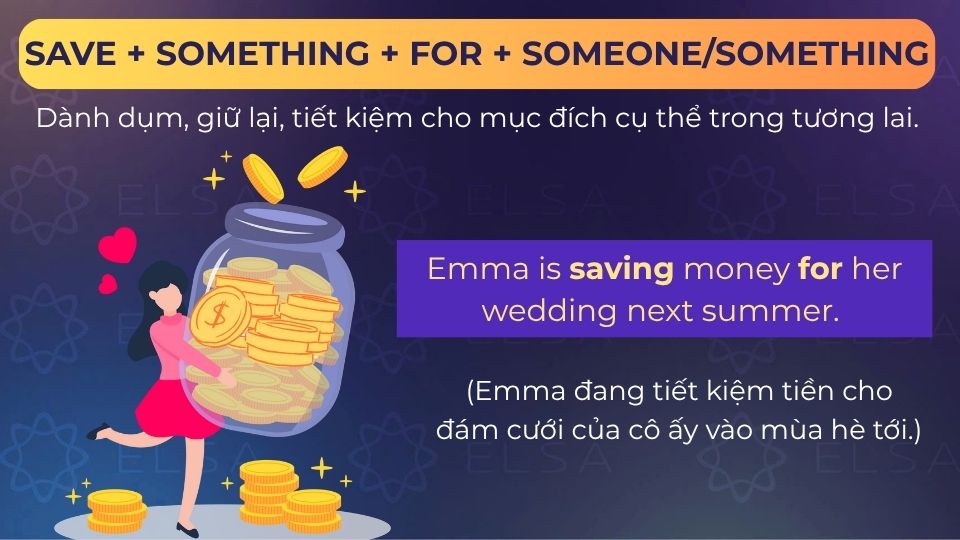 Câu ví dụ save for