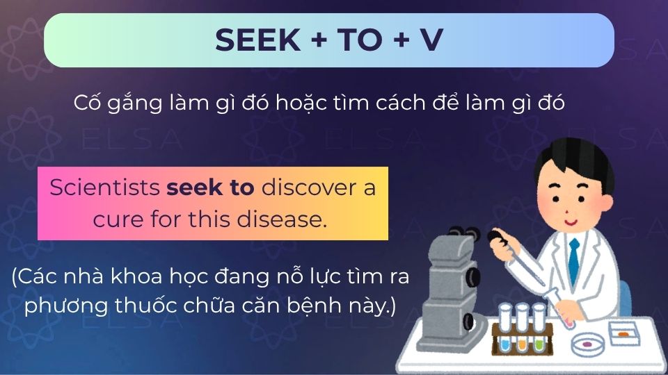 Câu ví dụ seek to V